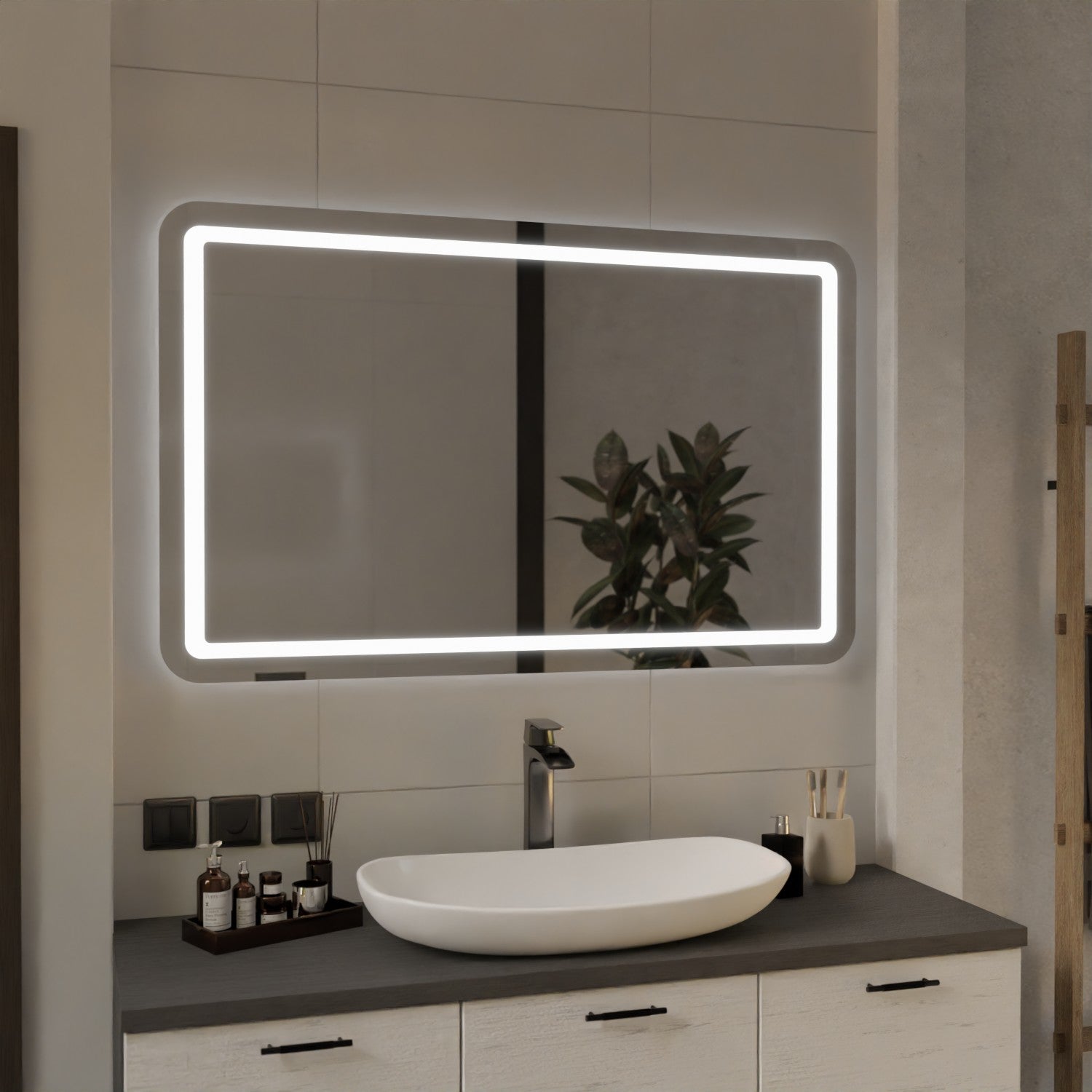 Custom-made bathroom mirror with round arches - Bonn 2