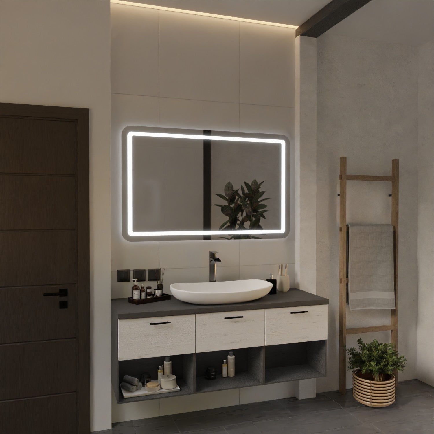 Custom-made bathroom mirror with round arches - Bonn 2