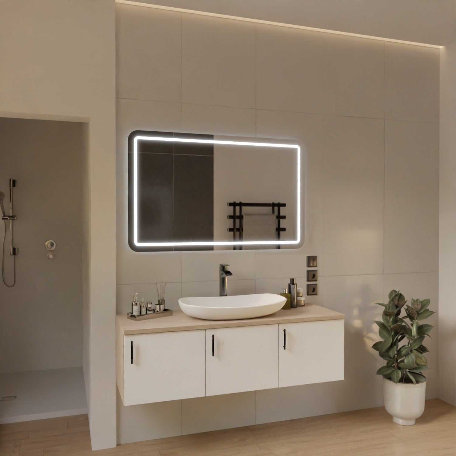 Badezimmerspiegel nach Maß Ecken abgerundet - Hildesheim 2