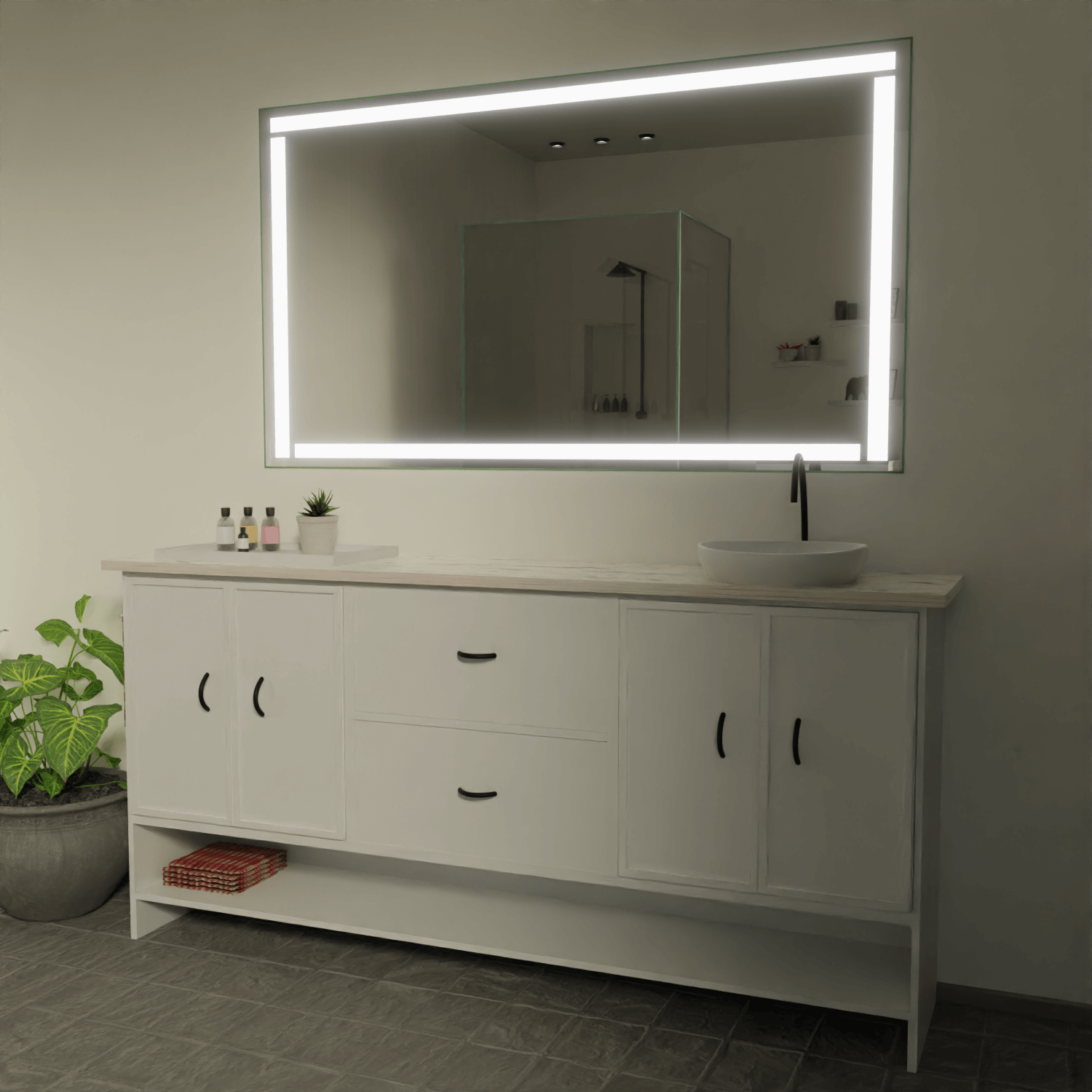 Moderner Badspiegel mit Beleuchtung - Trier