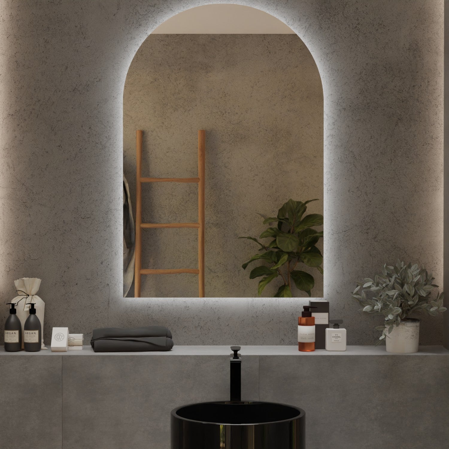 Badspiegel mit Rundbogen und Hintergrundbeleuchtung - Elisa 2