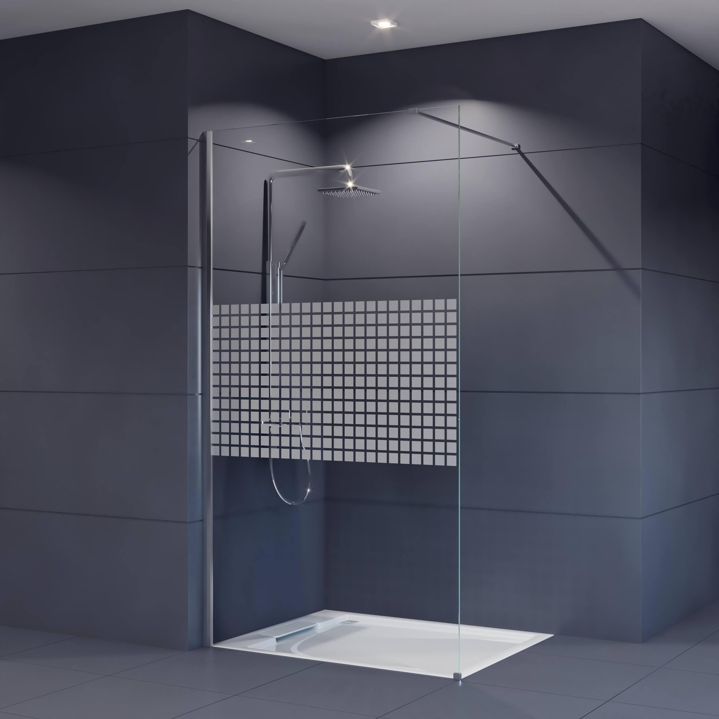 Domino - Duschwand Glas