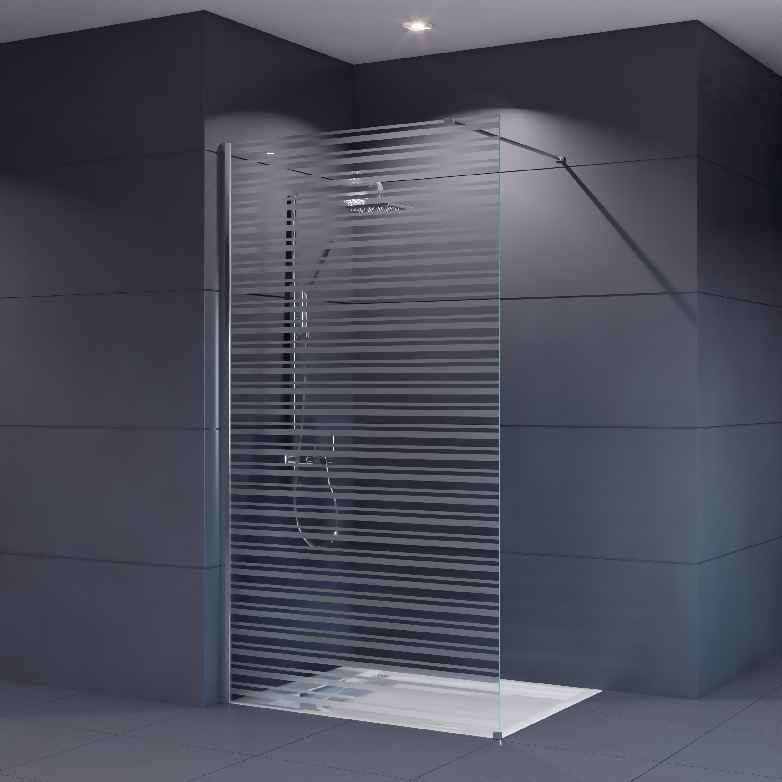 Hortensia - Duschwand Glas