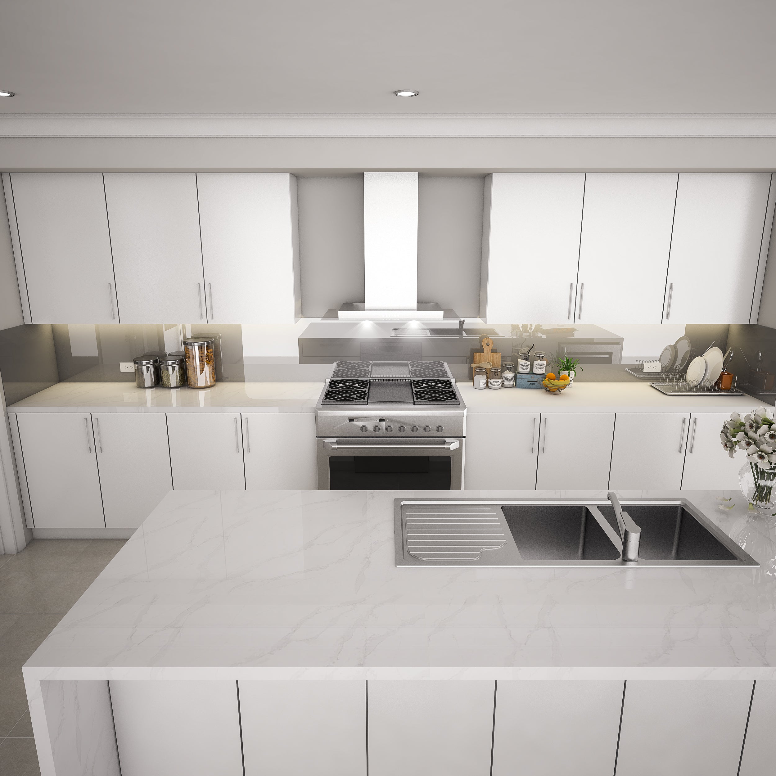 Anthrazit REF 7016 - Glasrückwand Küche