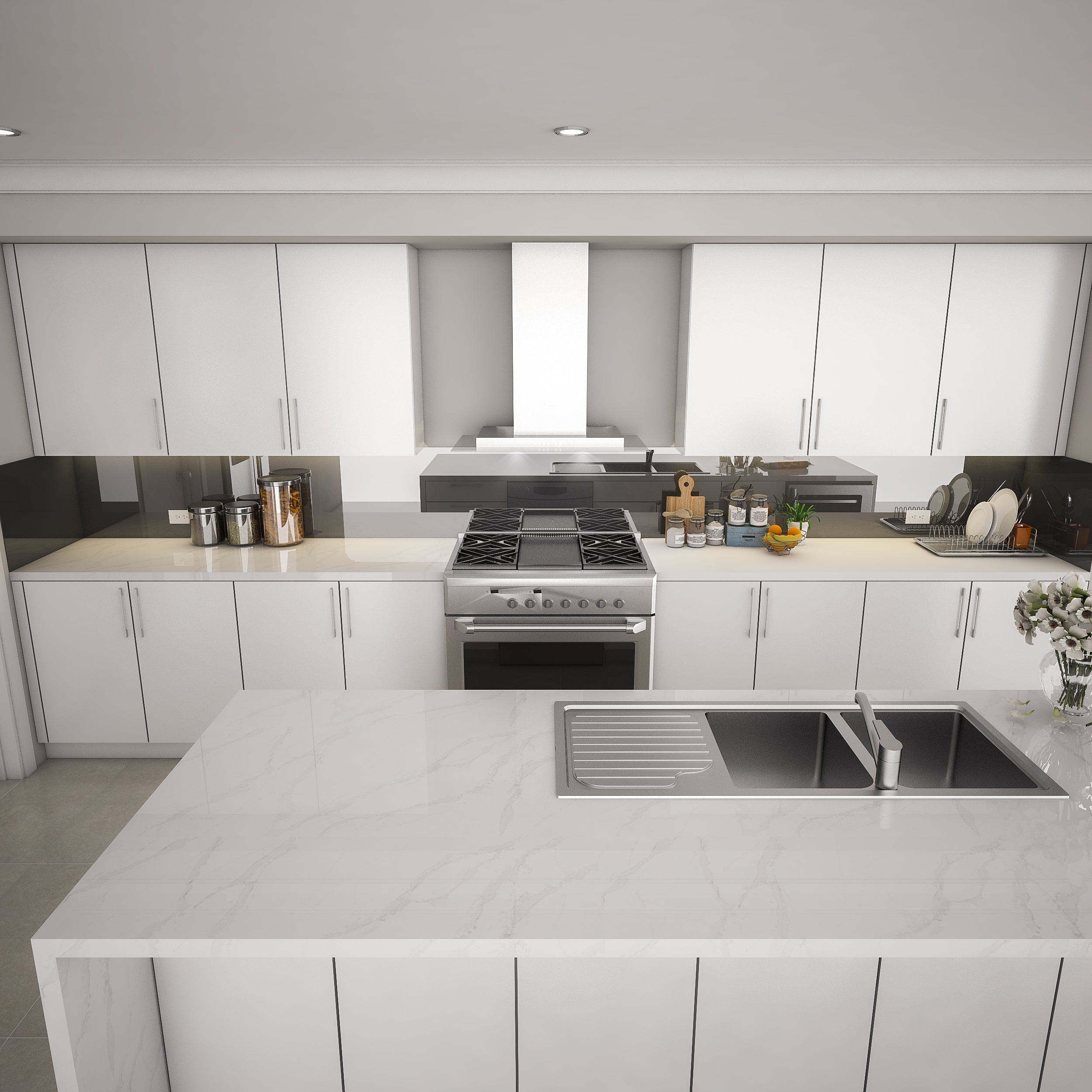 Schwarz REF 9005 - Glasrückwand Küche