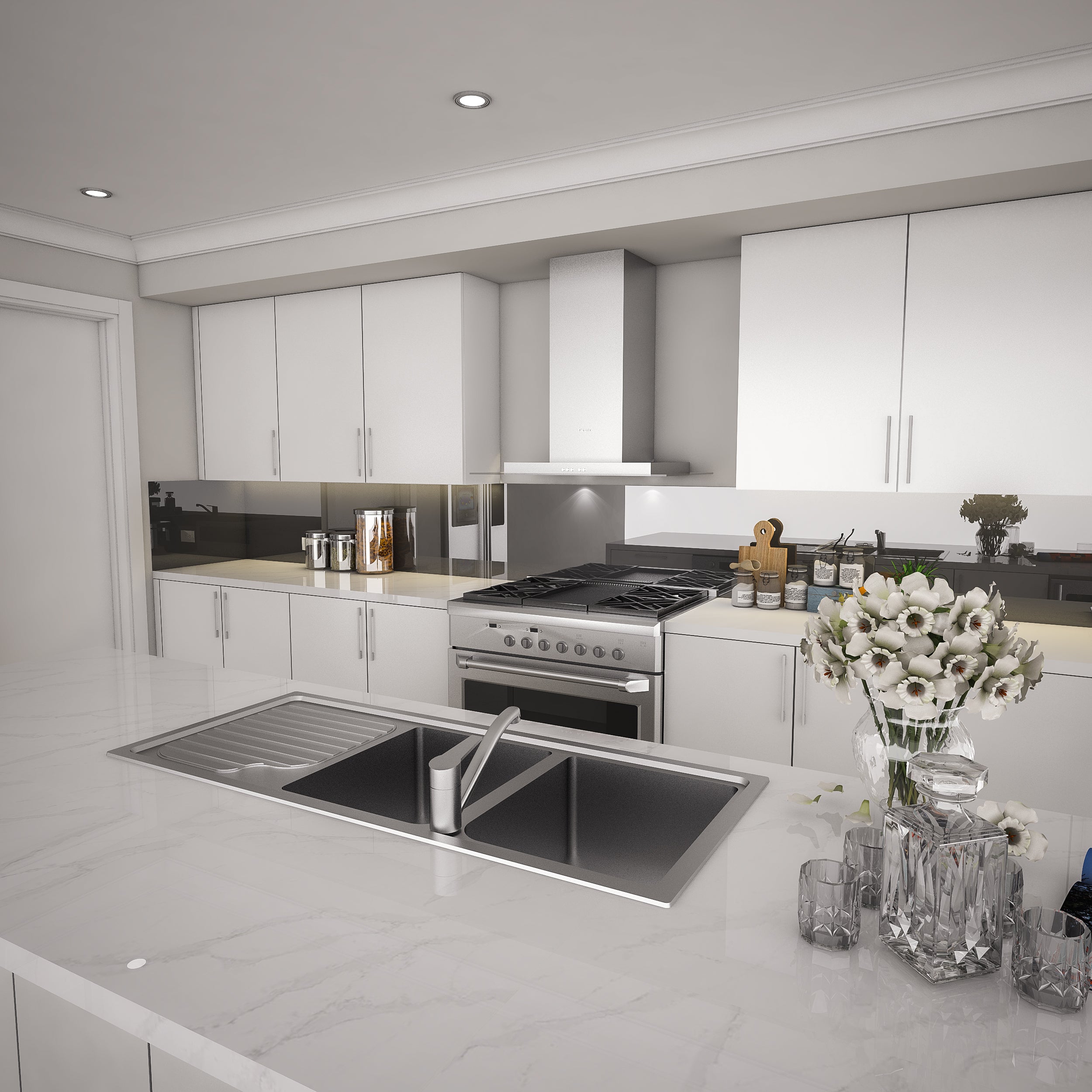 Schwarz REF 9005 - Glasrückwand Küche