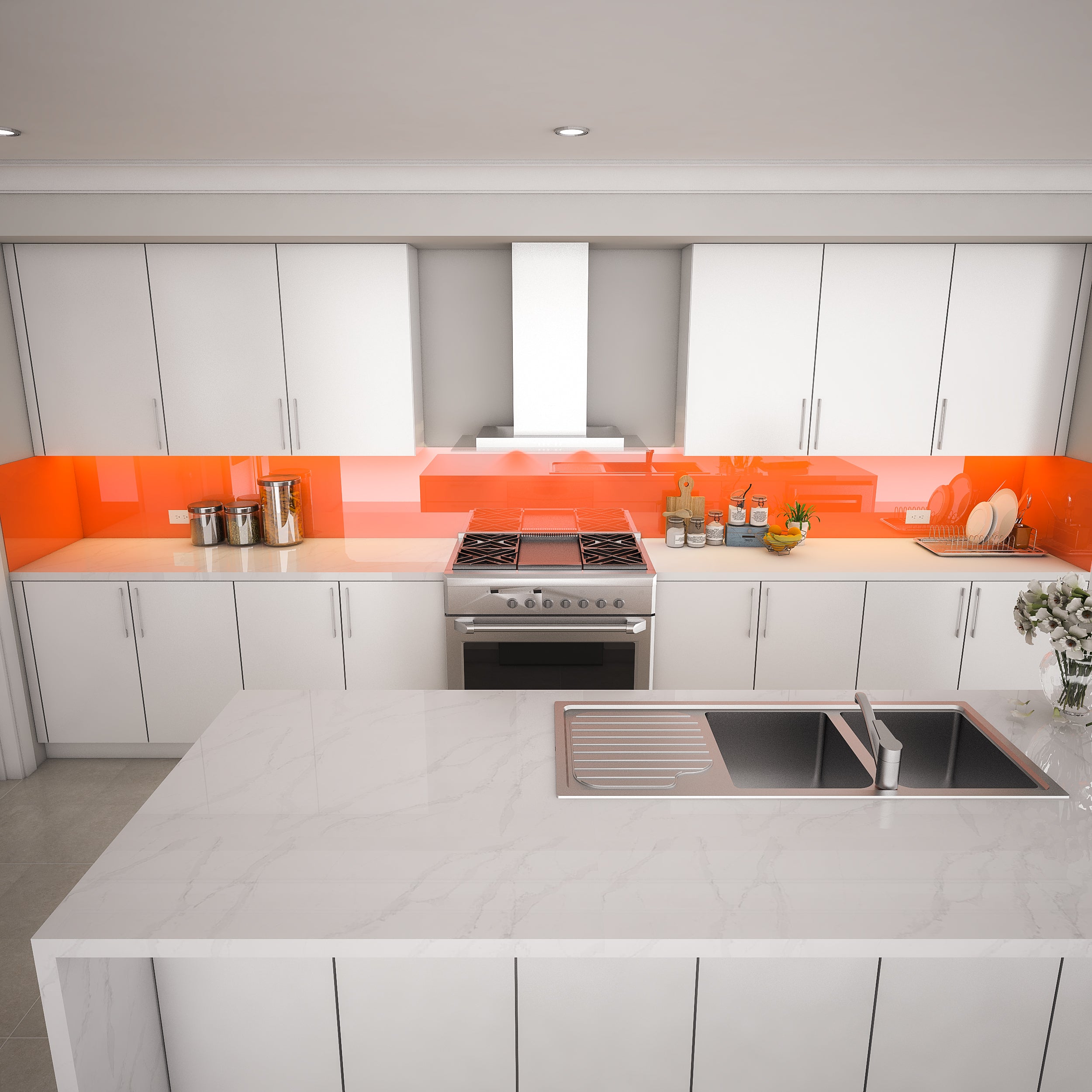 Rot Terracotta REF 8815 - Glasrückwand Küche