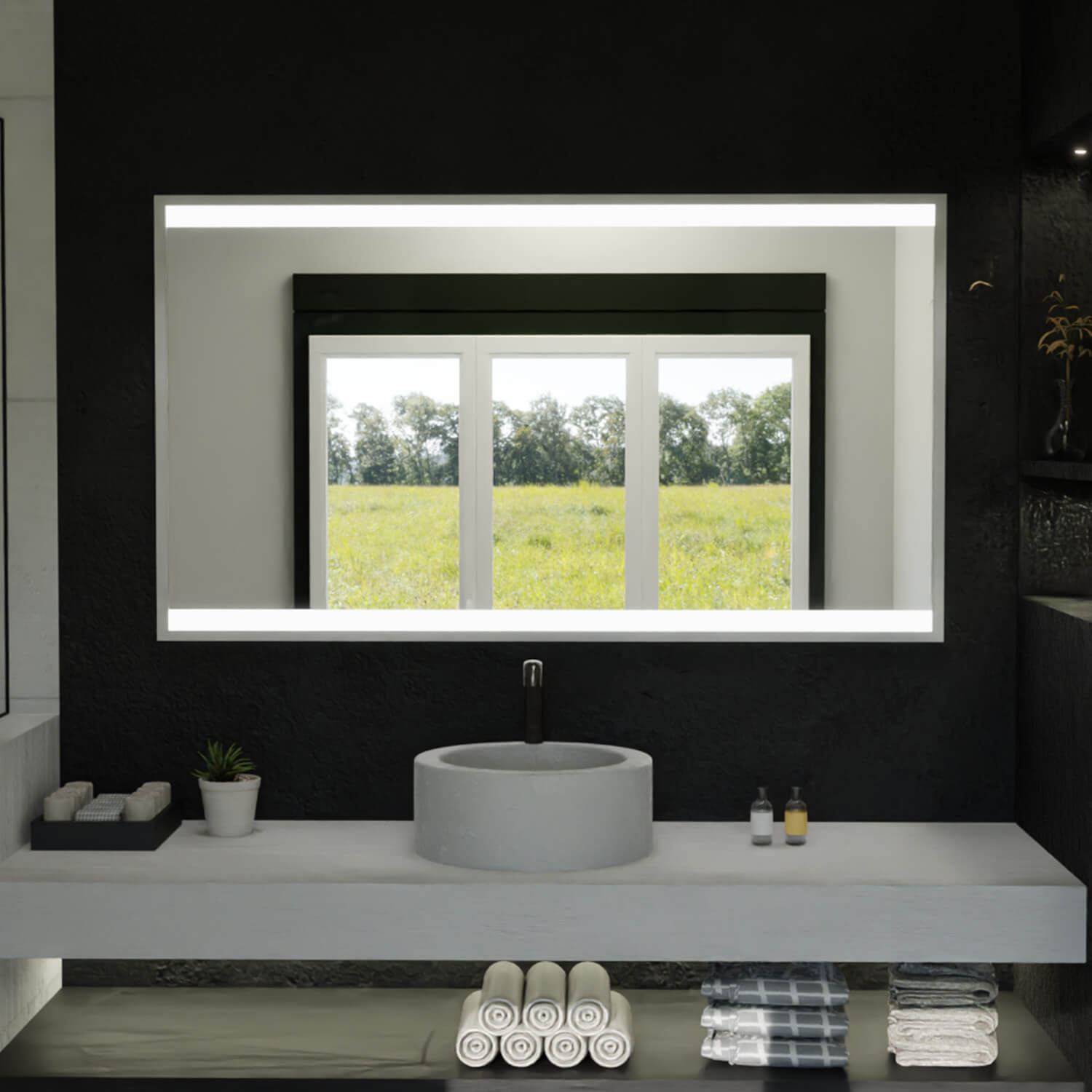 LED Spiegel mit Rahmen - Japan