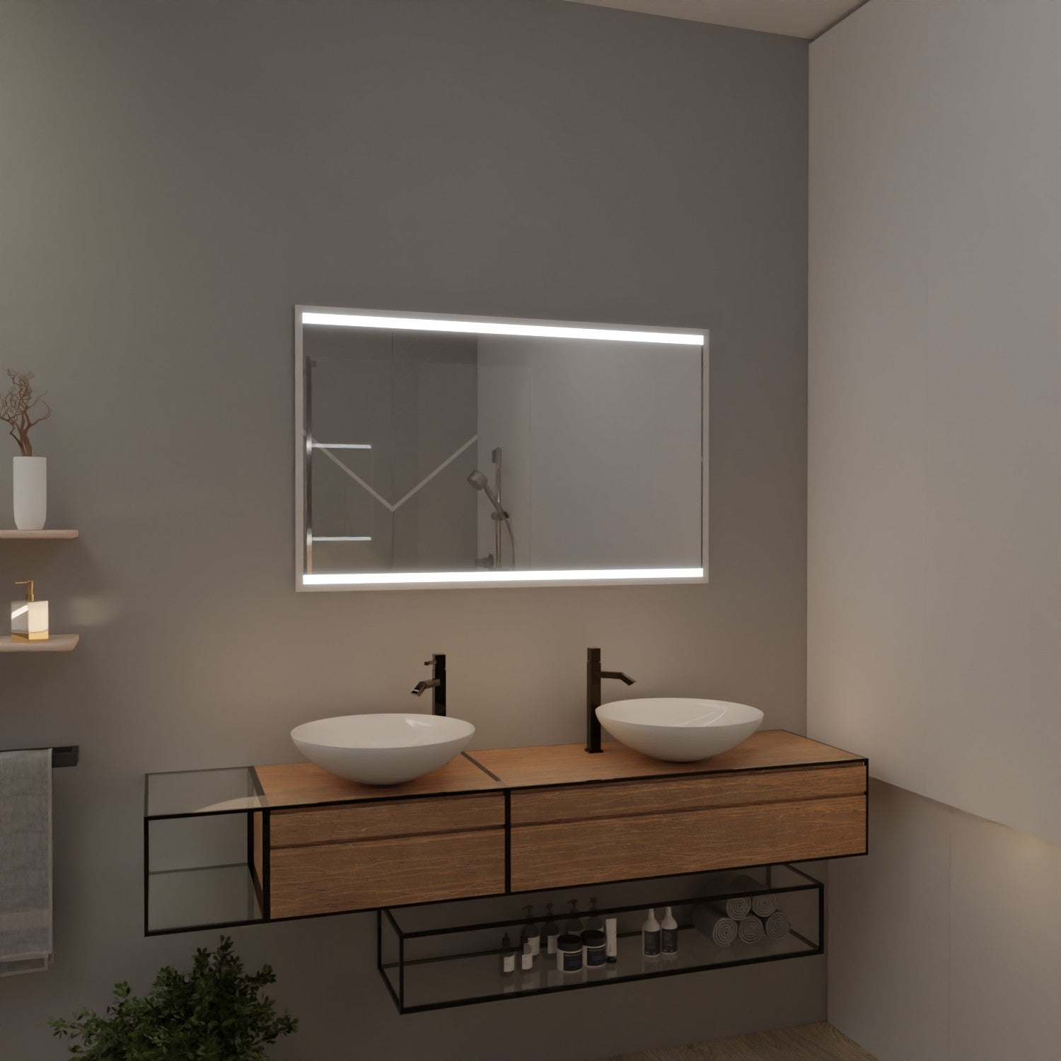 LED Spiegel mit Rahmen - Japan