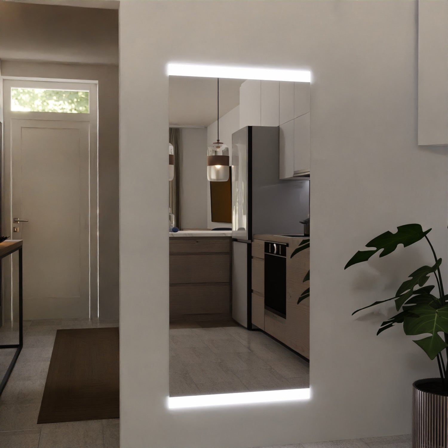 Custom-made LED wall mirror - Carla