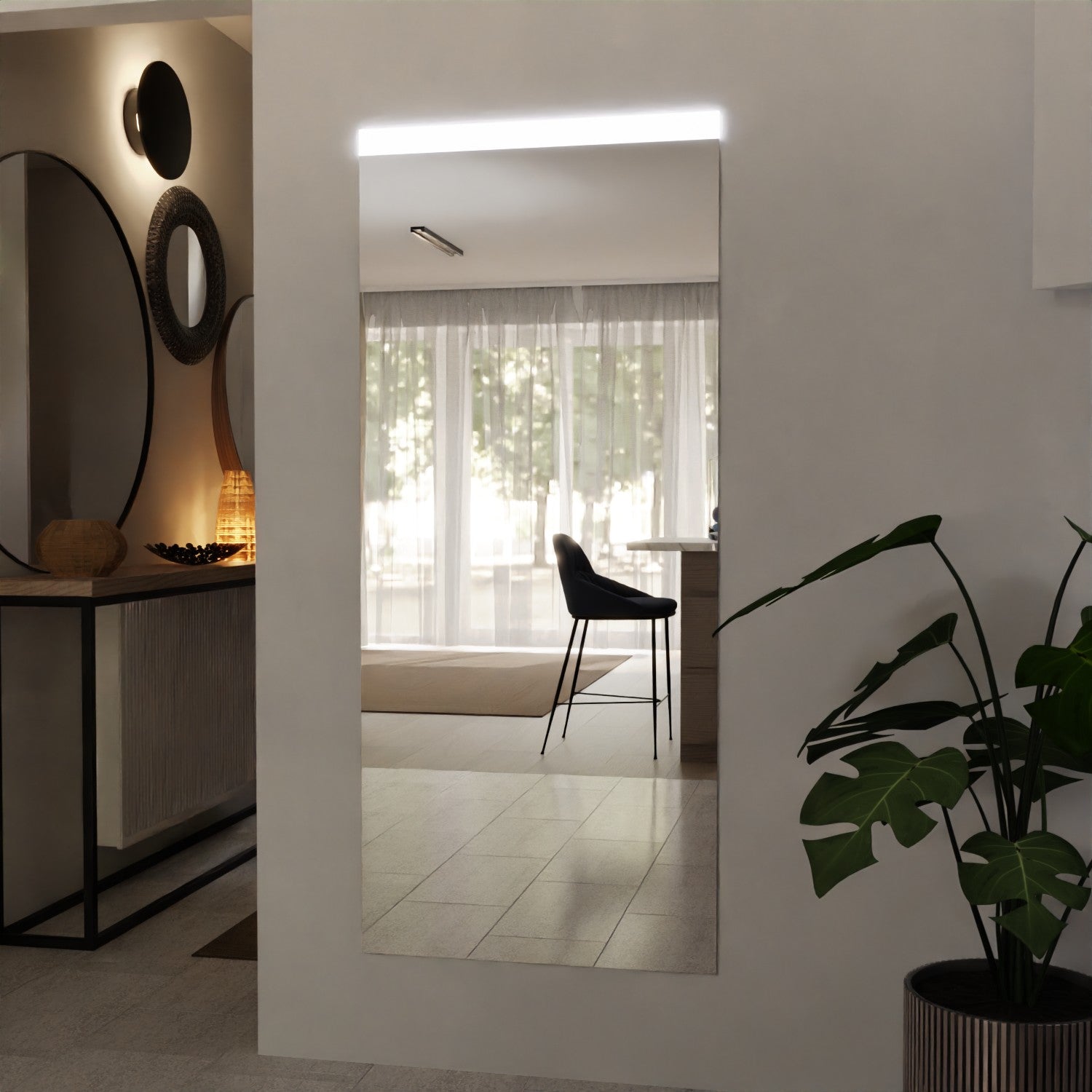 Custom-made LED wall mirror - Ines