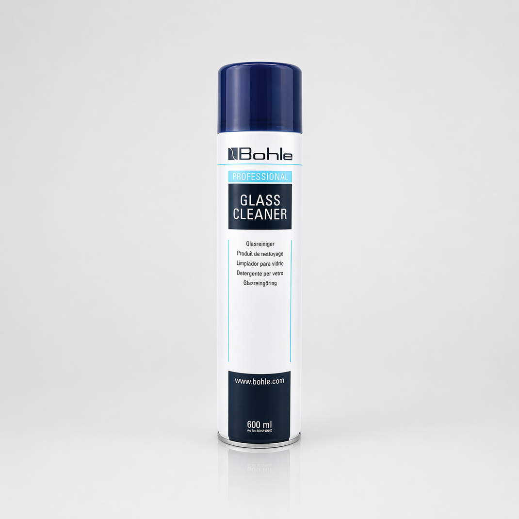 Glasreiniger-Flasche mit blauem Sprühkopf, Bohle Professional, 600 ml.