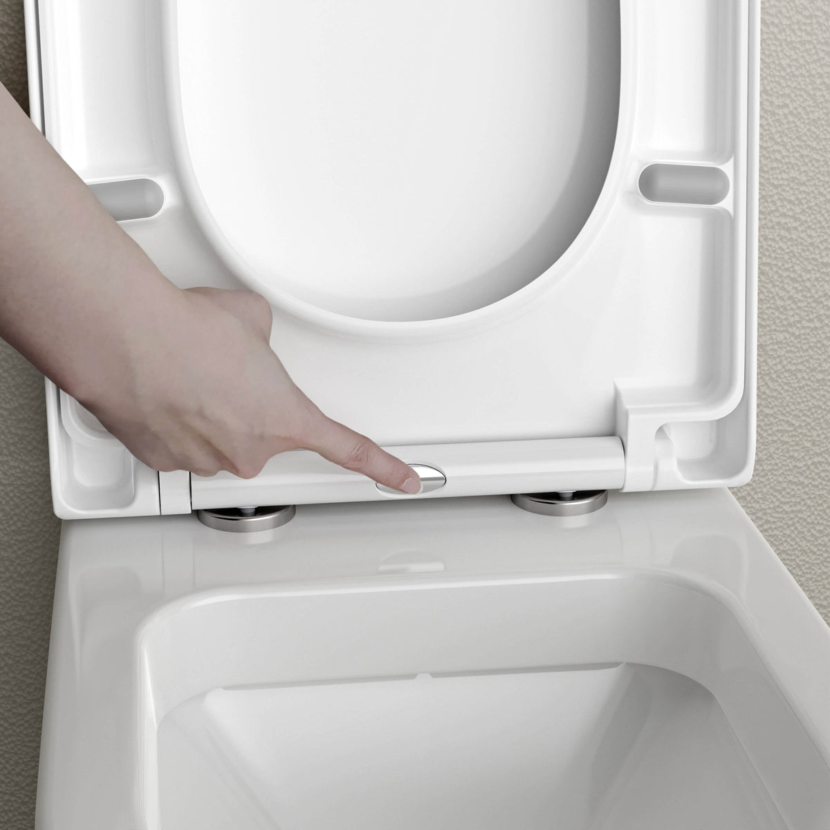 WC-Sitz mit Druckknopf zum Abnehmen