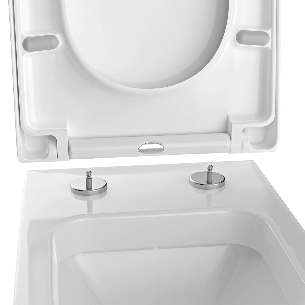 Abnehmbarer WC-Sitz mit freiliegenden Befestigungselementen