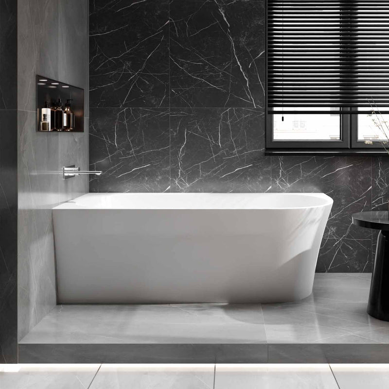 Acryl-Eckbadewanne 170 × 80 cm – Einbau links, glänzend – Ansicht 1