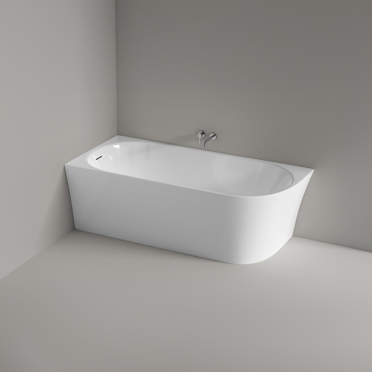Acryl-Eckbadewanne 170 × 80 cm – Einbau links, glänzend – Ansicht 3