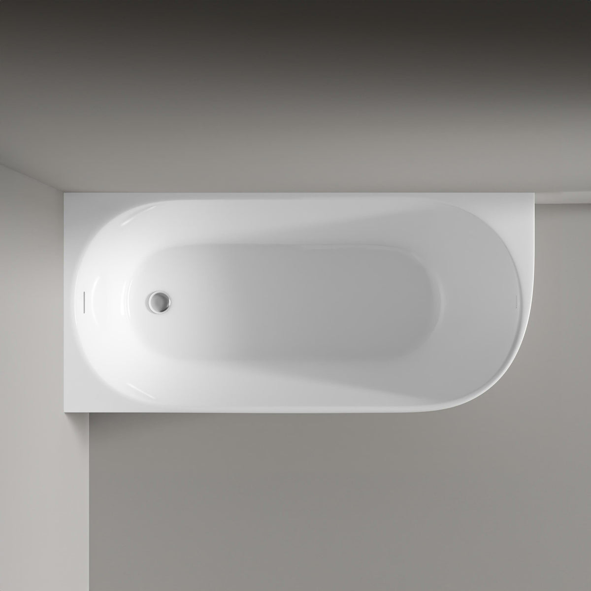 Acryl-Eckbadewanne 170 × 80 cm – Einbau links, glänzend – Ansicht 4