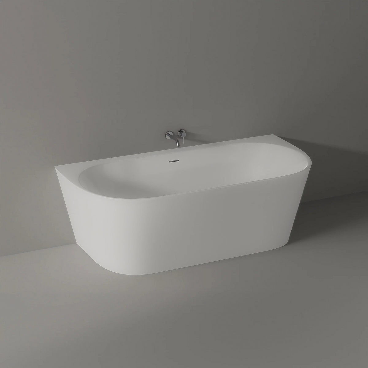 Acryl-Vorwandbadewanne 170 × 80 cm – Weiß matt – Ansicht 2