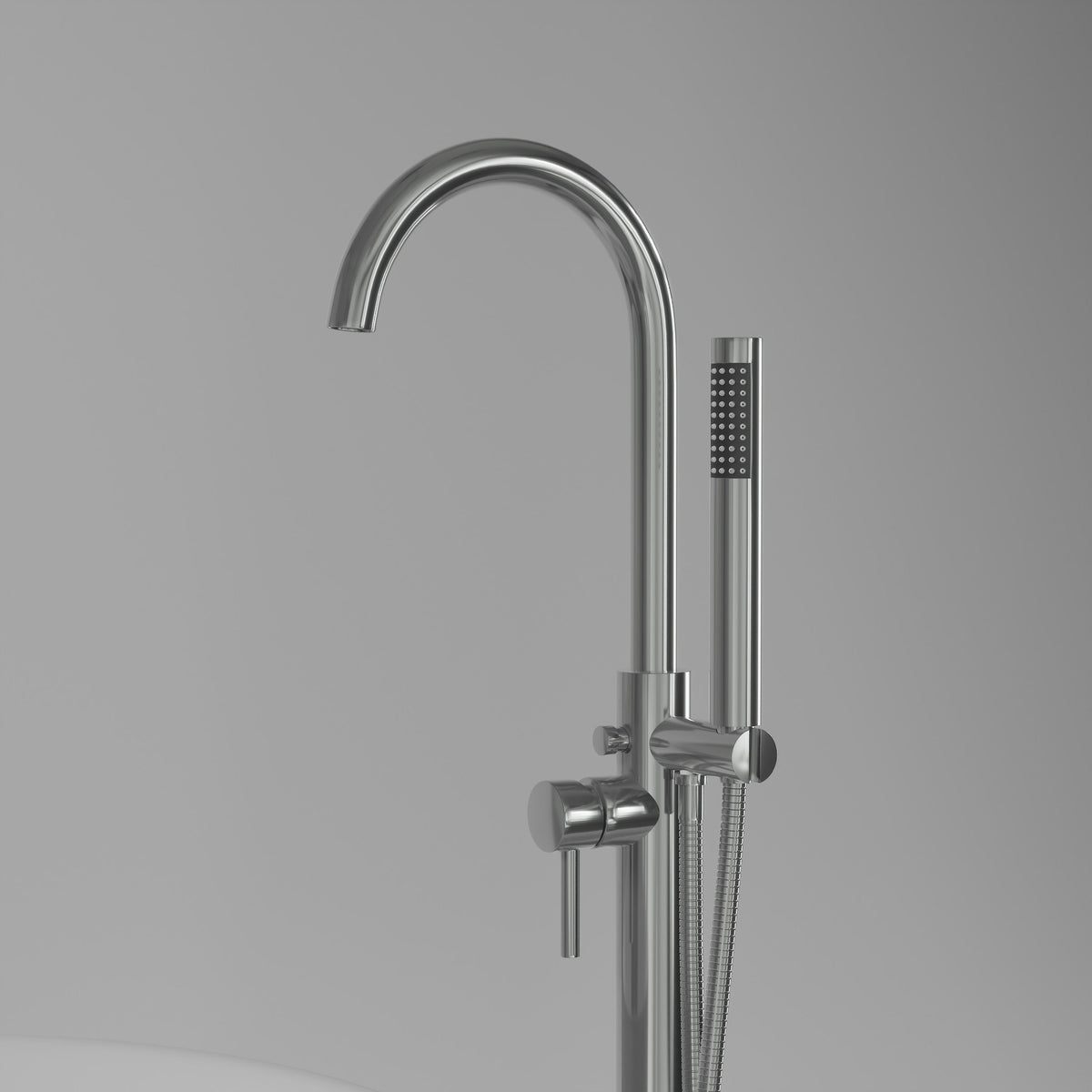 Boden-Wannenarmatur in Chrom mit Grundkörper – 111 cm – Ansicht 3