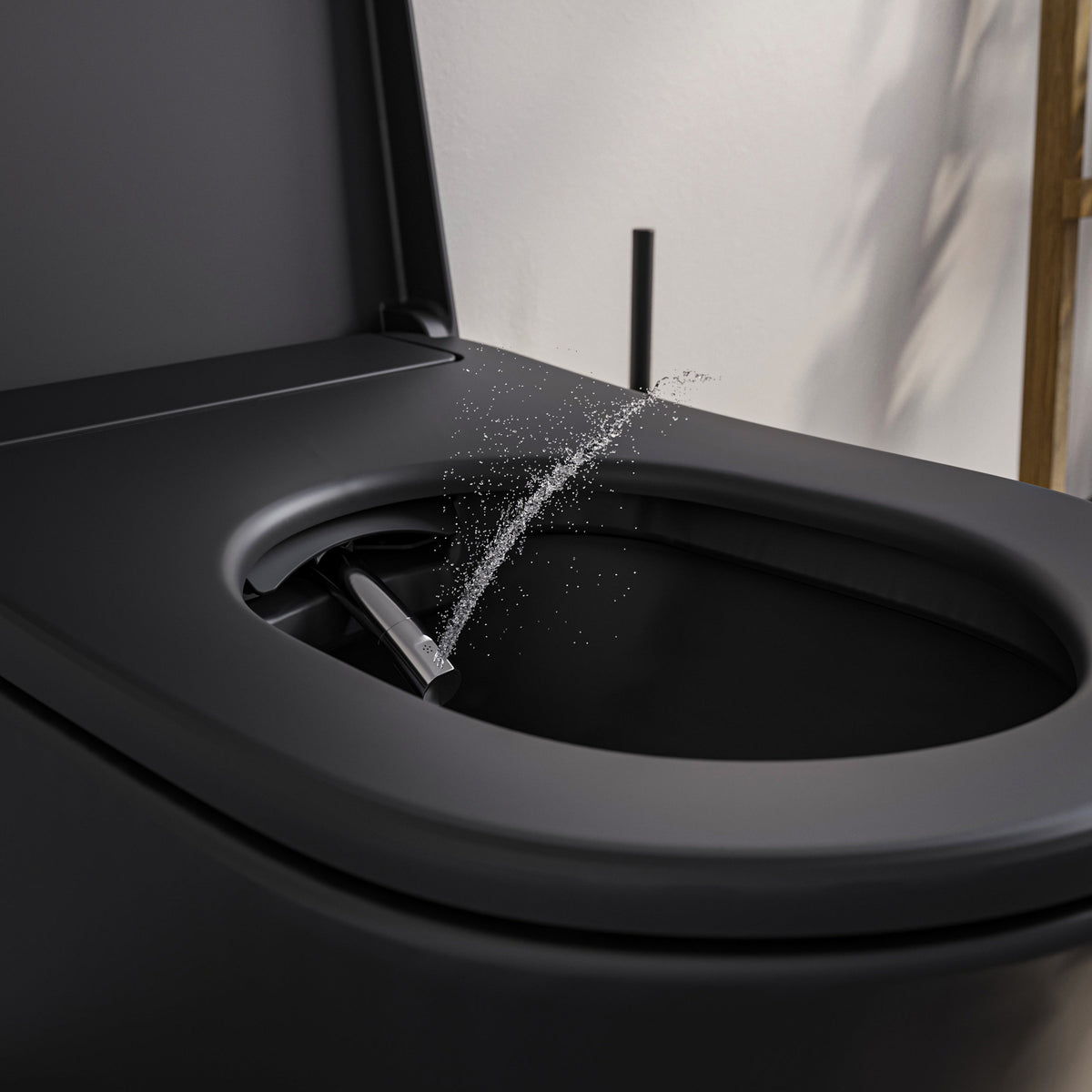 Dusch-WC mit Sitzheizung und Entkalkung – Schwarz matt – Galerieansicht 7