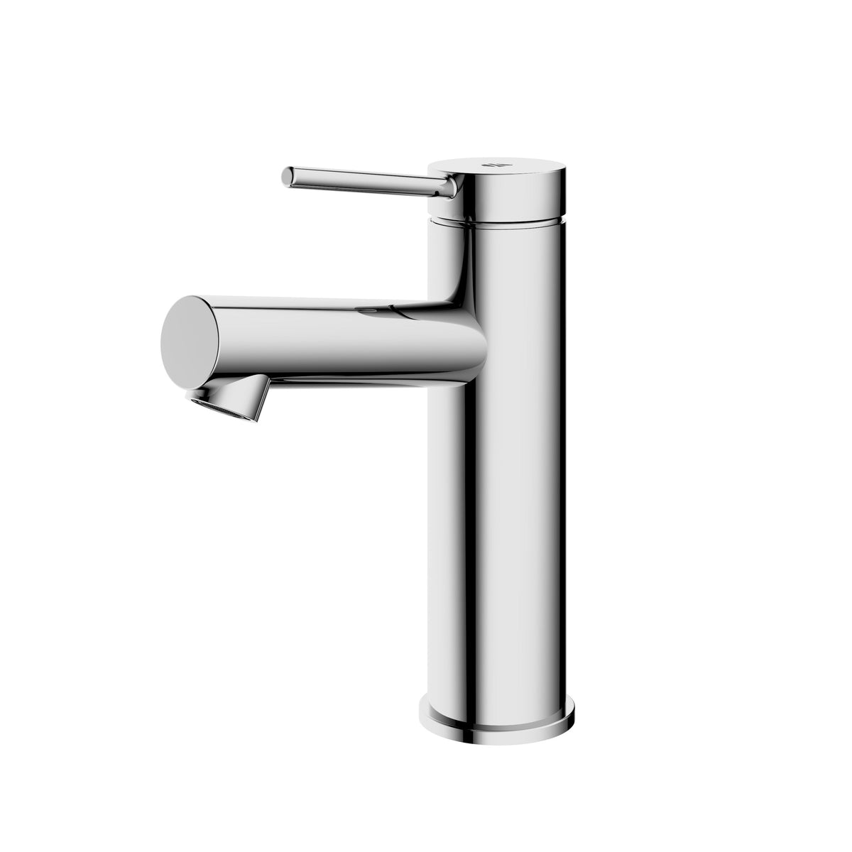 Edelstahl-Waschtischmischer in Chrom mit seitlichem Hebel und umschaltbarem Wasserstrahl
