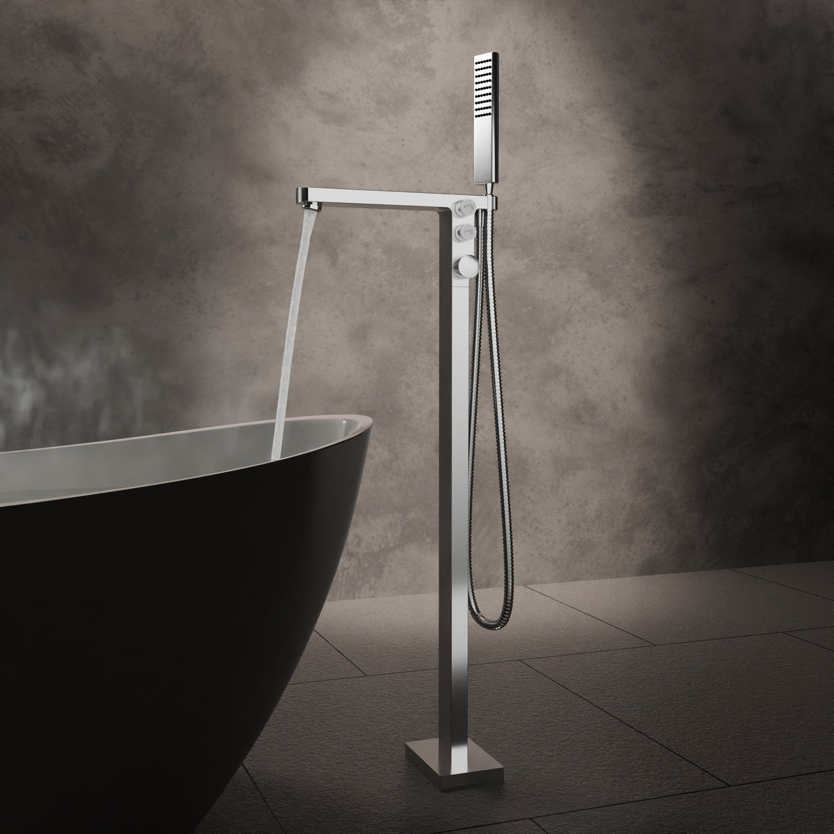 Freistehender Wannenmischer mit ABS-Handbrause – 95 cm – Galerieansicht 5