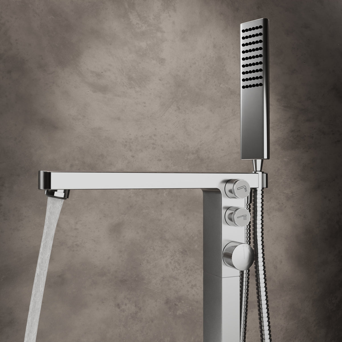 Freistehender Wannenmischer mit ABS-Handbrause – 95 cm – Galerieansicht 6