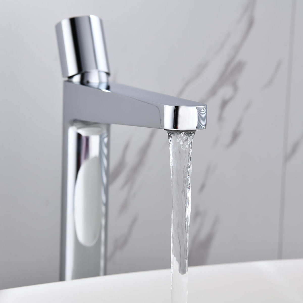 Hohe Waschtischarmatur mit flachem Auslauf – 31 cm – Galerieansicht 6