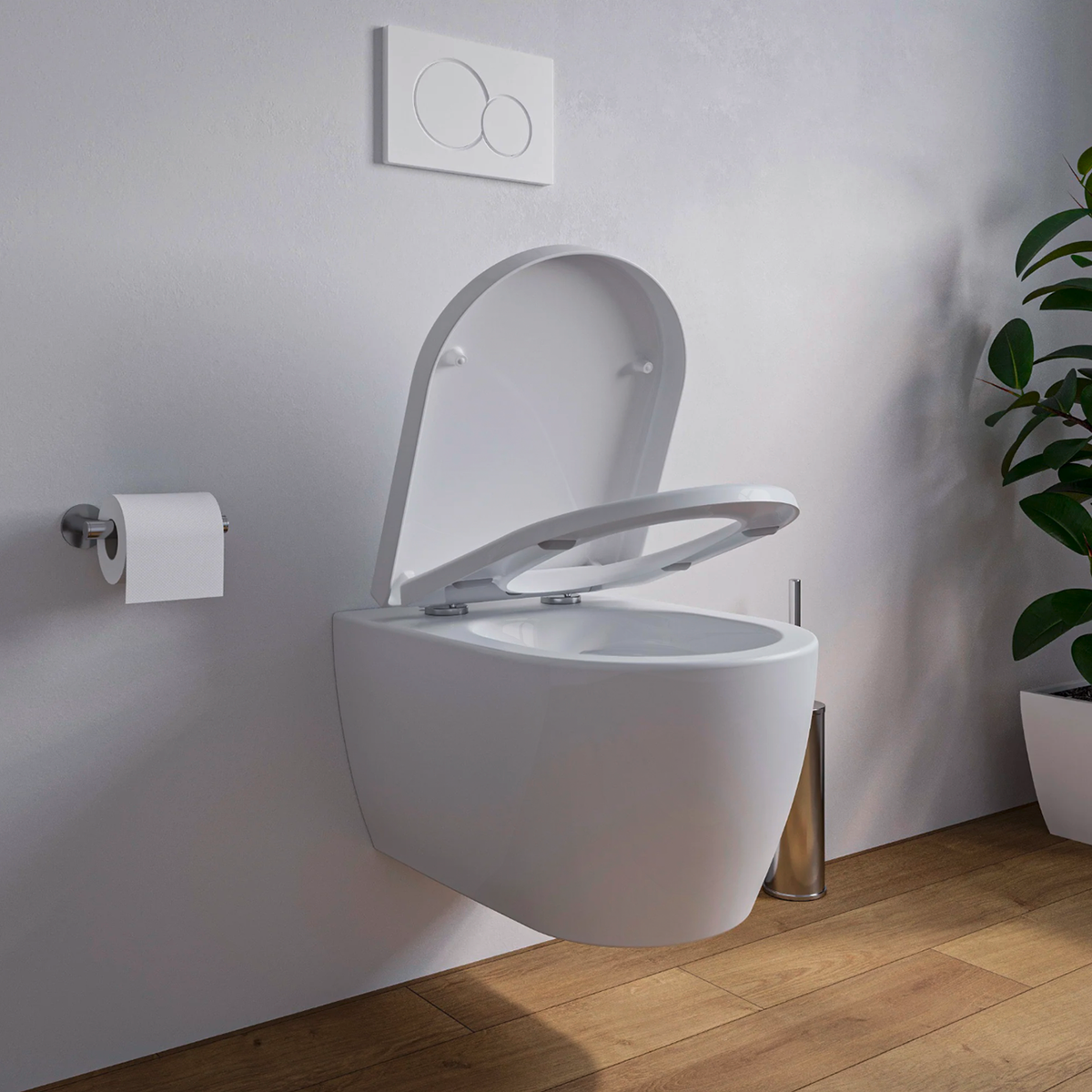 Kompaktes Wand-WC mit Softclose-Sitz – 48,5 cm – Galerieansicht 7