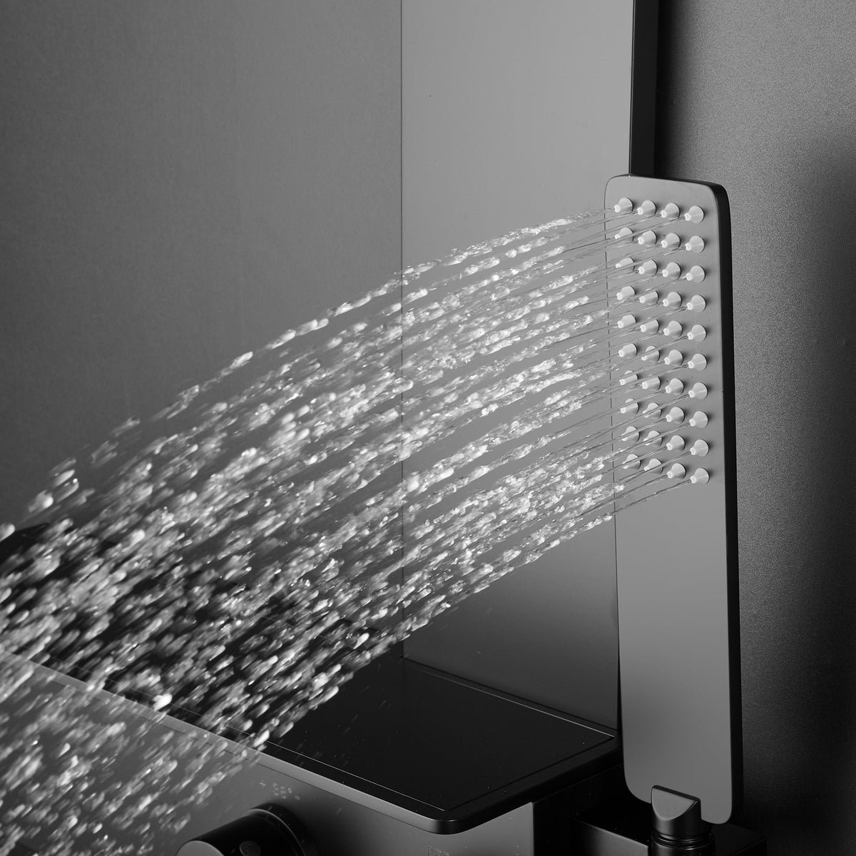 Mattschwarzes Edelstahl-Duschsystem mit Thermostat – 120 cm – Galerieansicht 6