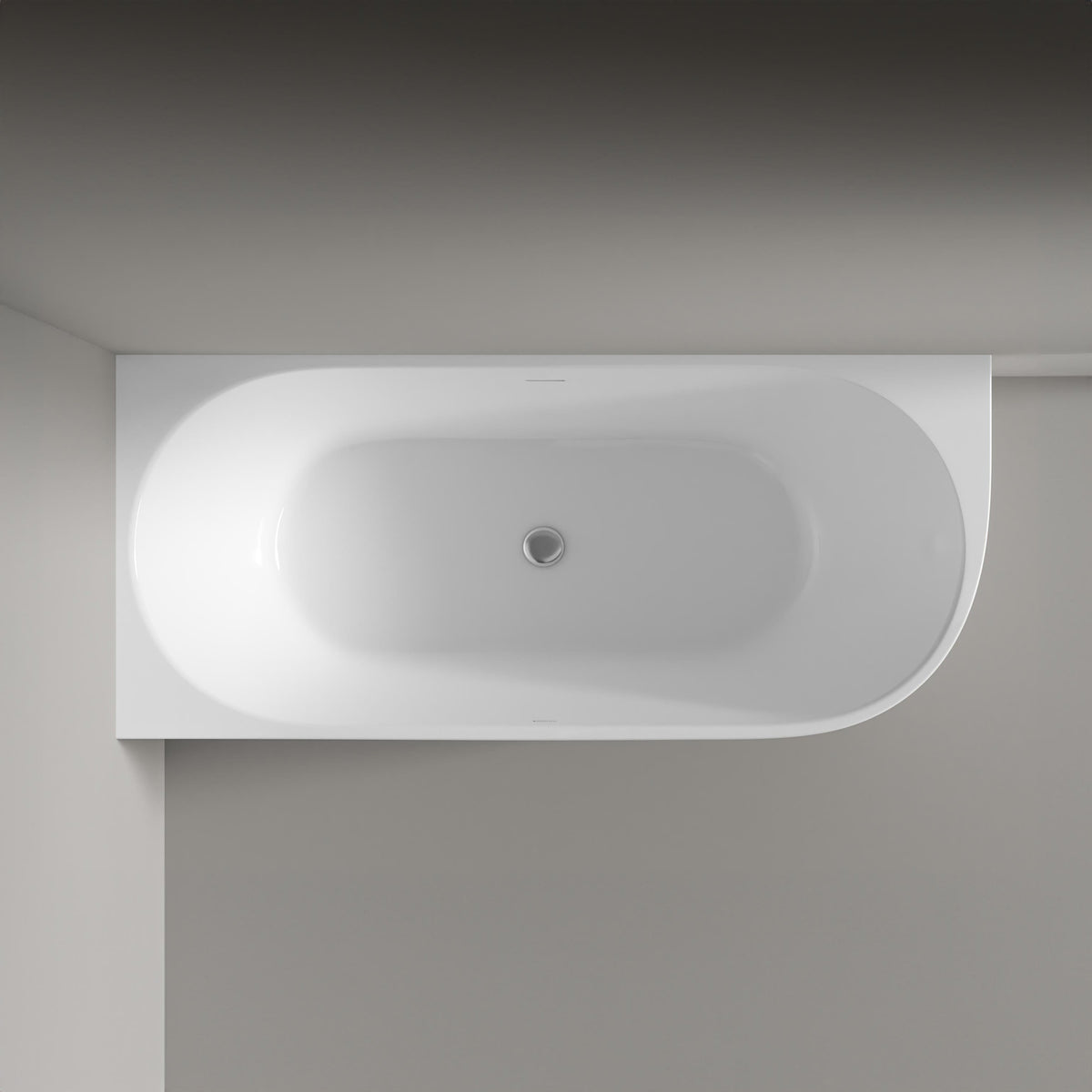 Ovale Acryl-Eckbadewanne 170 × 75 cm – links – Ansicht 4