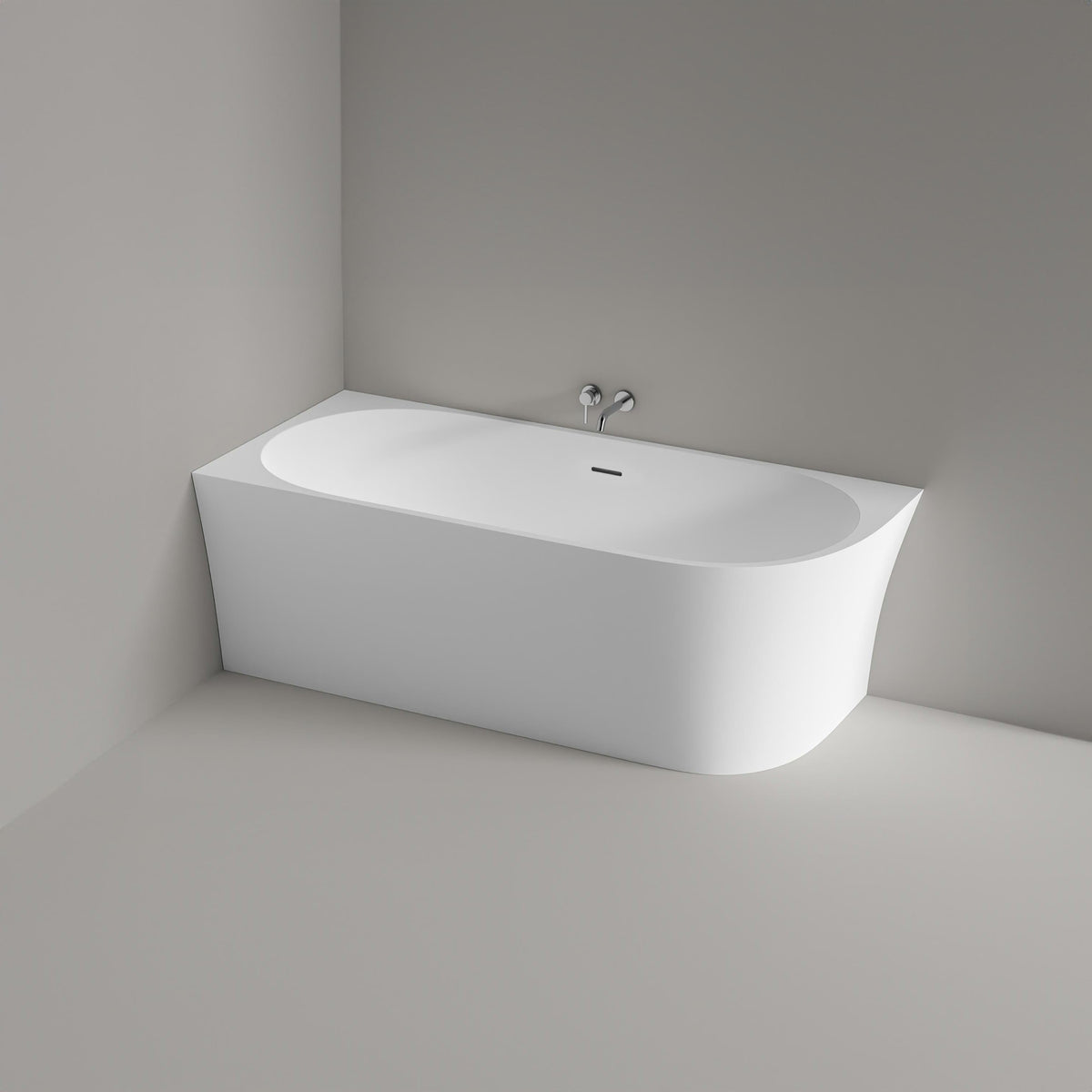 Schmale Acryl-Eckbadewanne 170 × 78 cm – links – Ansicht 2