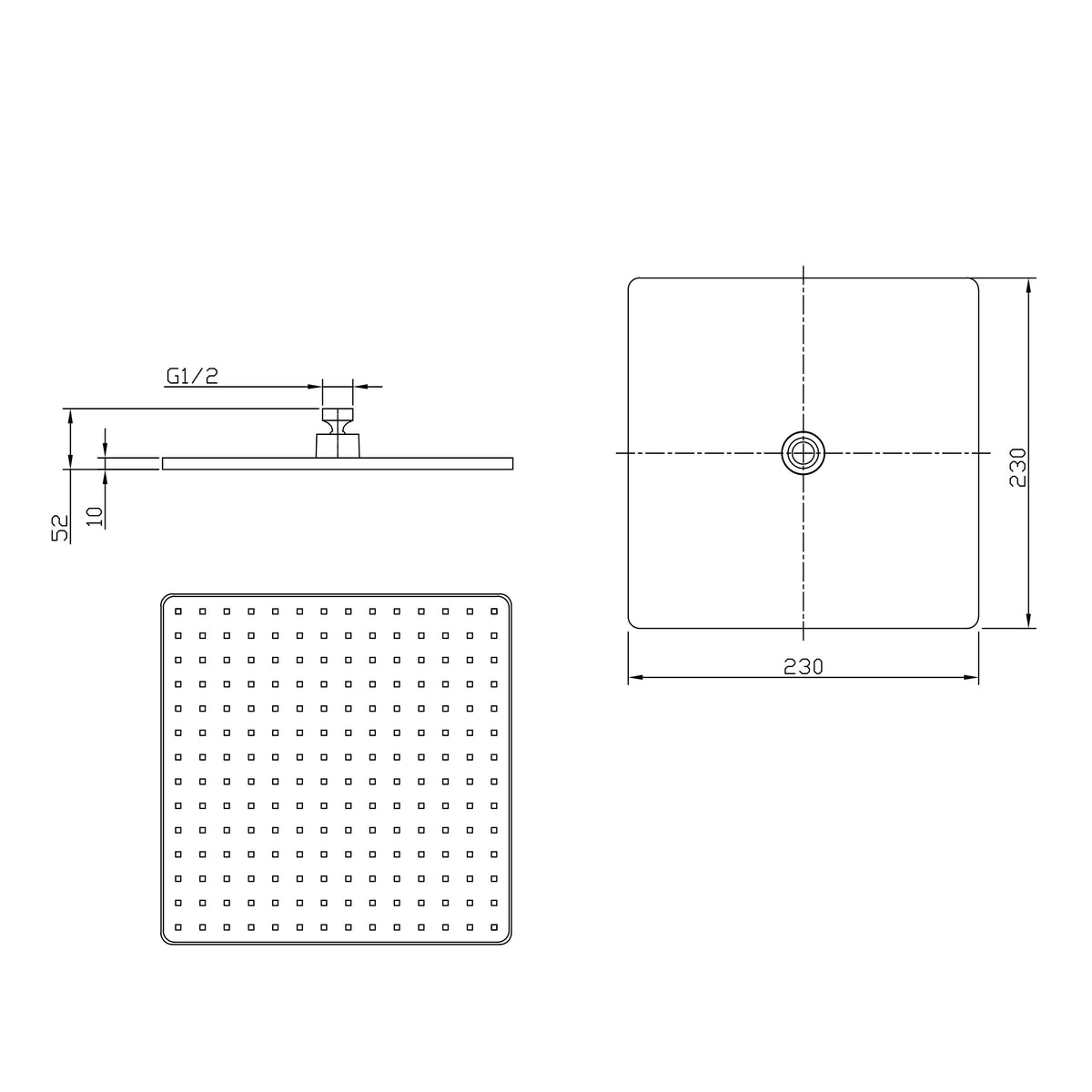 Schwarzes Thermostat-Duschset mit eckiger Kopfbrausenwahl – Galerieansicht 7