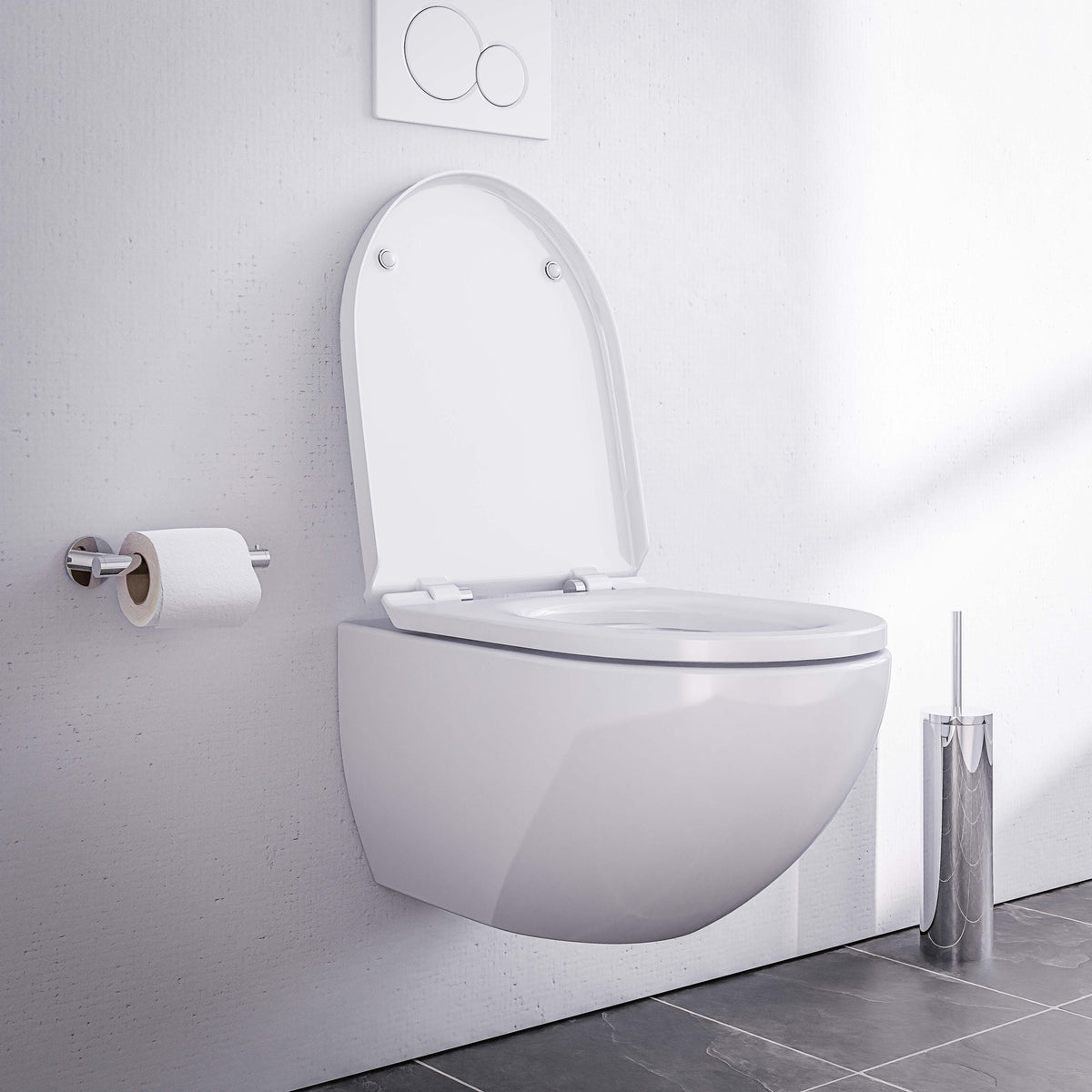 Spülrandloses Wand-WC mit Softclose-Sitz – 57,5 cm – Ansicht 2