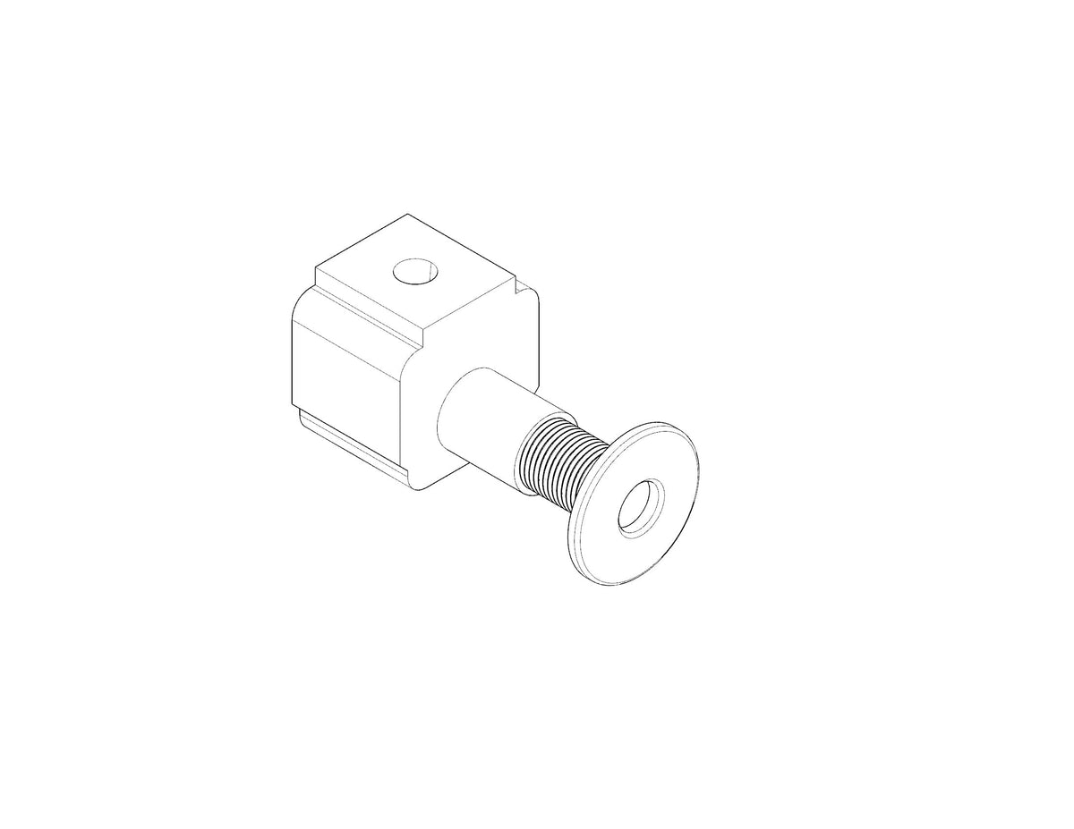 Verdecktes Montageset für Wand-WC und Wand-Bidet, technische Zeichnung eines Halters mit Gewindebolzen