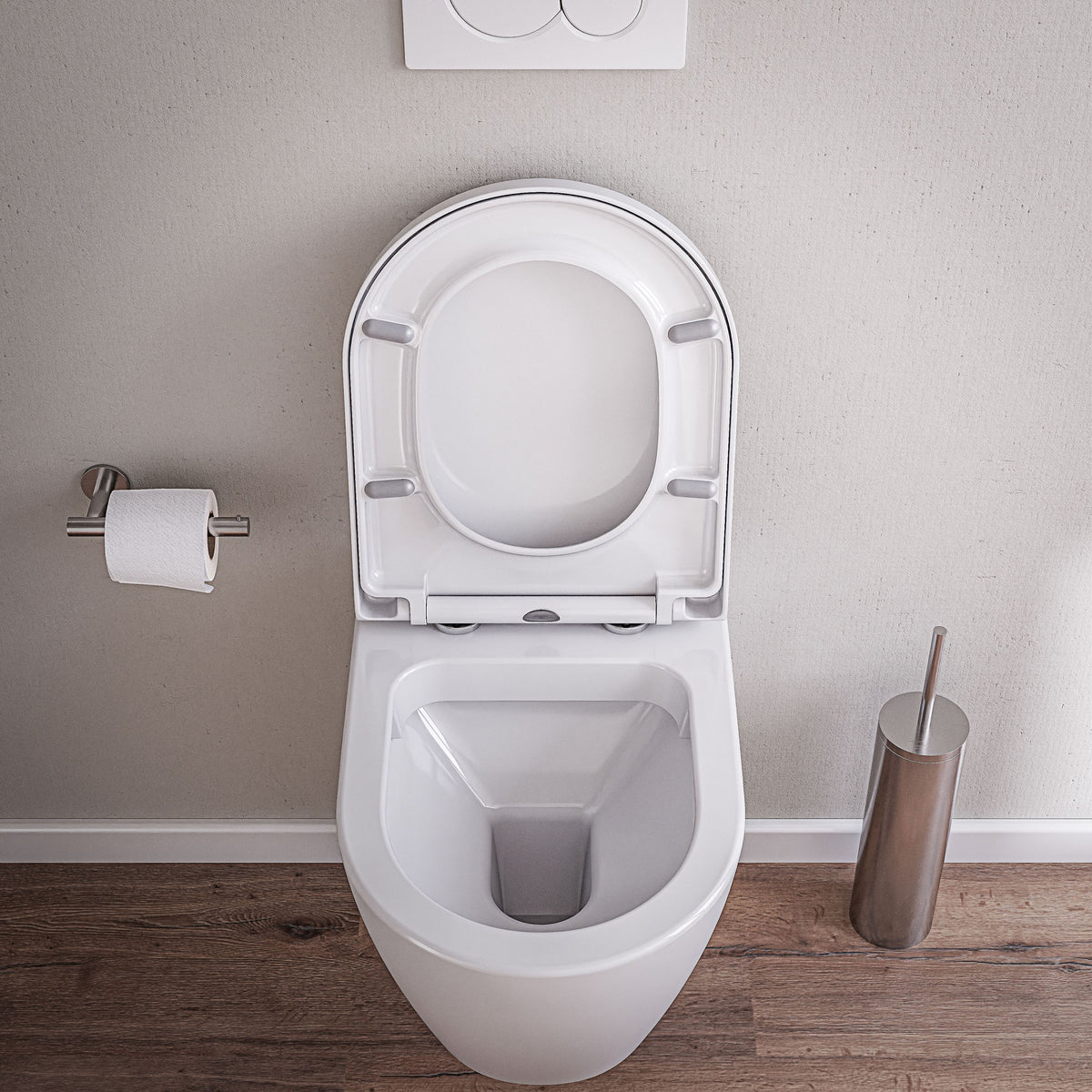 Wand-WC mit wählbarem Sitz und offenem Spülrand – 55,5 cm – Galerieansicht 5