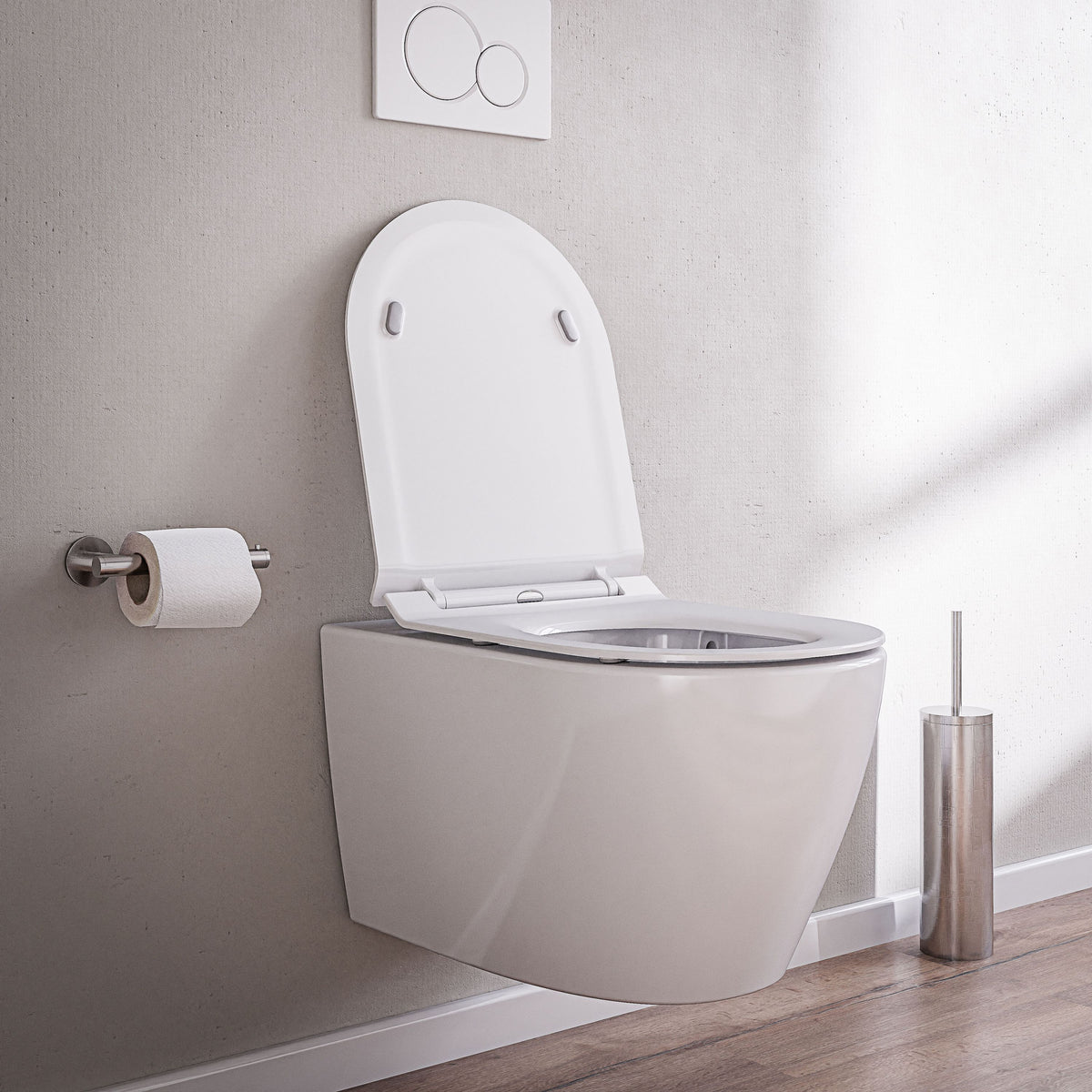 Wand-WC mit wählbarem Sitz und offenem Spülrand – 55,5 cm – Galerieansicht 8