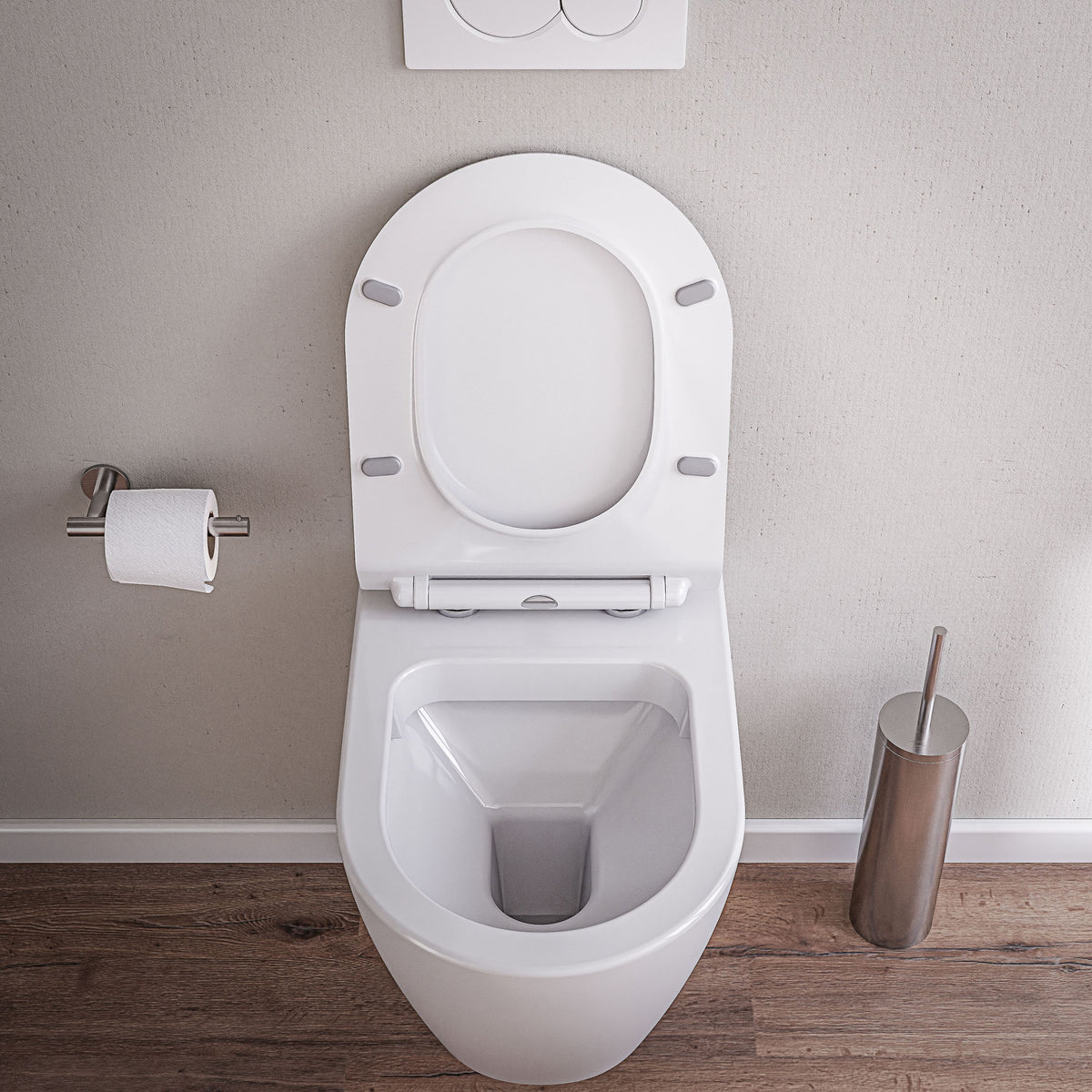 Wand-WC mit wählbarem Sitz und offenem Spülrand – 55,5 cm – Galerieansicht 11