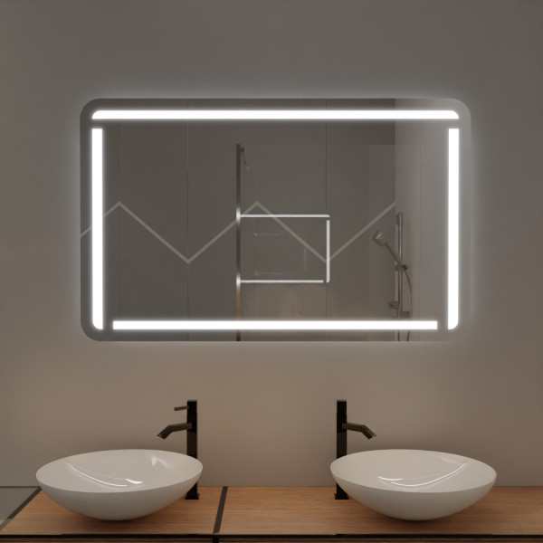 Moderner Badspiegel mit runden Ecken - Trier 2